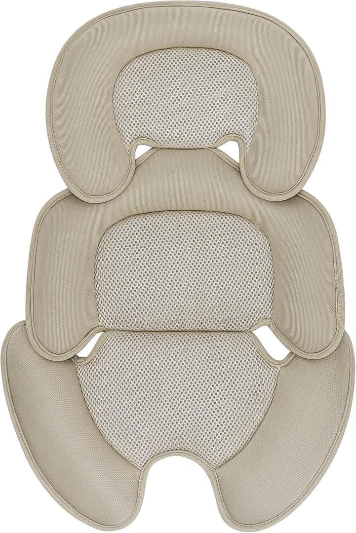 Newborn Baby Support Cushion Infant Insert 3D Mesh Breathable Liner Compatible with Stroller, Car seat, High Chair Etc (Beige)