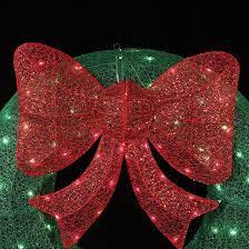 LuxenHome 36-in Freestanding Wreath Yard decoration with White LED Lights