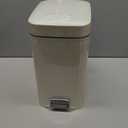 Feisco Small Trash Can with Lid,Small Bathroom Trash Can with Foot Pedal and Press Type Lid,Slim Step-On Trash Bin Wastebasket Garbage Can for Kitchen,Bathroom Office, Bedroom (White, 2.6 Gallon)