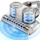 Gxzsk Mattress Vacuum Cleaner, 16kPa Bed Vacuum Cleaner with 253.7nm UV-C Light, Ultrasonic & 140 Heating, Dual Cup & Widen Suction Port Handheld Vacuums for Bed, Sofa, Couch, Crib (500W, Corded) (Silver)