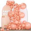 PartyWoo Peach Balloons 142 pcs Different Sizes of 18 12 10 5 Inch Pastel Light Orange Blush Pink Latex Helium Balloon Arch Kit Garland for Wedding Baby Shower Birthday Party Decorations Peach-Y21