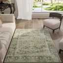 3x5 Washable Area Rug for Bedroom: Boho Entryway Rug with Non Slip Backing Low Pile Soft Faux Wool Small Throw Rugs for Living Room Kitchen Home Office Dorm Foyer Nursery Entrance Enytry Indoor