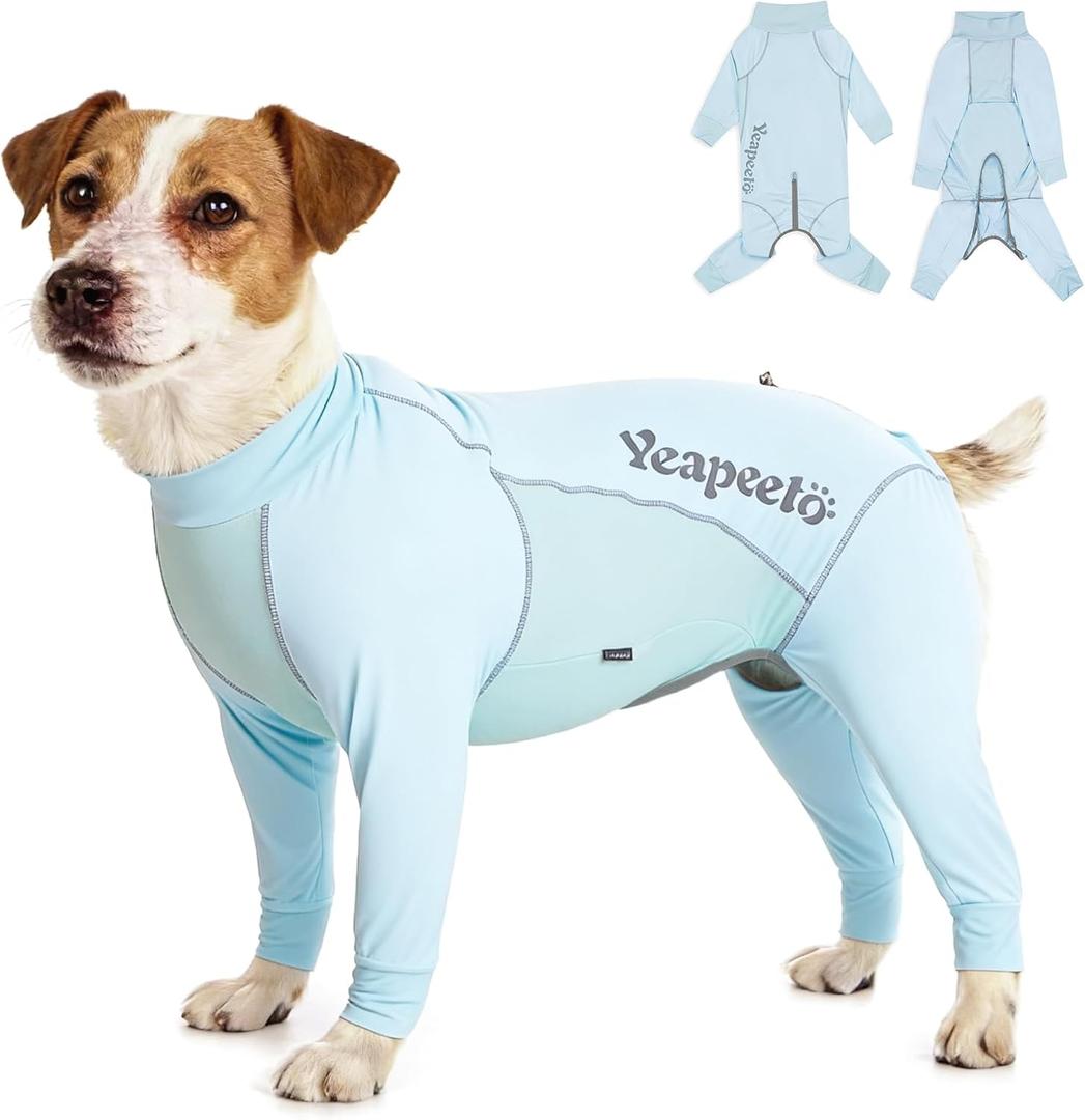 Dog Sun Protection Cooling Suit UPF 50+, Quick-Dry Breathable Jumpsuit for Large & Medium Dogs, Outdoor Dirt-Resistant Shedding Control Pet Apparel (Ice Blue, 2X-Large)