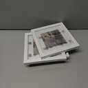 KINLINK 6x6 Picture Frame White Set of 4, Wooden Square Photo Frames Matted 4x4 with Plexiglass for 4x4 with Mat or 6x6 without Mat for Table and Wall Display