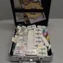 Queensell Mexican Train Dominoes Set with Numbers and 4 Holders - Wooden Hub and Domino Holders - Double 12 with Numbers (D12 Numbers + 4 Holders)