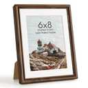 Dreamland 16x24 Solid Walnut Wood Picture Frame, 16 x 24 Wood Poster Frames with Mat for 12 x 18, Rustic Wooden 16 by 24 Frames with Tempered Glass