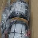 2 Pack Solar Lights Outdoor with Plant Stands, Solar Floor Lamp, Solar Powered Street Light Metal Tripod Deck Lights, Patio Decor for Garden Yard Pathway Driveway Porch (Black-Fire lamp)