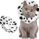 Soft Adjustable Cat Cone Collar, Comfortable Cat Recovery Collar Suitable for Various Types of Cats,Elizabethan Neck Protective Collar for Cats After Surgery (Milk, X-Small)