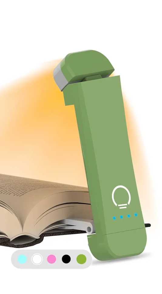 Book Reading Light,Silent Touch Book Lamp for Reading in Bed,Rechargeable Clip on Booklight  & 7 LEDs Precise Dimming for Eye Caring Night Reading,Book Lovers,Kids,Green