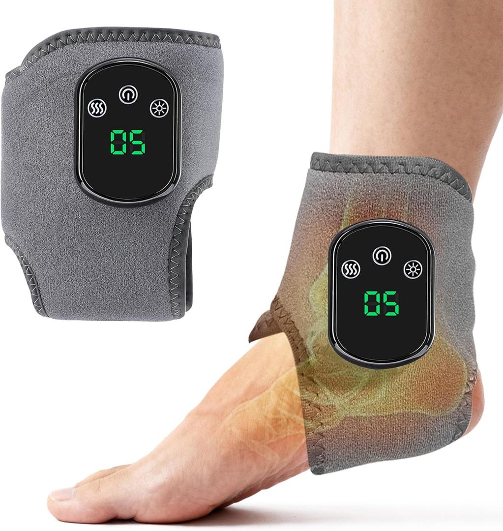 YAZHI Foot Massager 2-in-1 Warming Wrap  Relax & Renew Foot & Ankle Massager with 3 Modes & 5 Heat Levels, Portable for Home or Travel