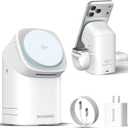 3 in 1 Wireless Charging Station for iPhone 17/16/15/14/13/12 Pro Max, Qi 2 Certified 15W Fast Magnetic Charger Stand for Magsafe Phone, AirPods, Smart Watch (White Color)
