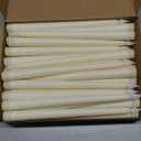 Funtery 48 Pcs Flameless LED Taper Candles Battery Operated Candles Bulk LED Candlesticks Flickering for Church Wedding Easter Graduation Party Decorations(Ivory,Classic Style)