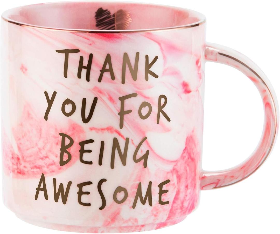 Thank You Gifts - Funny Gifts Ideas for Women Friends, Coworkers, Boss, Employee - Inspirational, Thoughtful, Birthday, Friendship, New Job, Graduation Presents for Her - Ceramic Coffee Cup