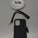 ZVE for iPhone 17 Case Wallet with Crossbody Strap, RFID Blocking Zipper Phone Purse with Card Holder 6.3", Black