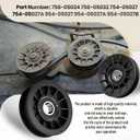 756-05024 V Idler Pulley & 756-05032 Flat Idler Pulley & 754-05027 (1/2" X 91") Tractor Drive Belt Compatible with Cub Cadet Mtd Gt50 Gt54 Lt42 Gt Xt1 Xt2 Zt1 Zt2