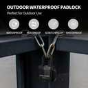 CINCINNO Weatherproof Padlocks for Outdoor Use, 6 Pack Keyed Alike Padlocks with 1-9/16" Wide Body, Heavy Duty Pad Lock for Sheds, Storage Unit, Gate, Fence, Toolbox, Locker