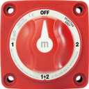 Blue Sea Systems 4Position Mini Selector Battery Switch, Red, 6007 mSeries