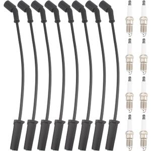 AUTOKAY Spark Plugs and Wires Set of 8 for GMC Sierra Yukon for Cadillac Escalade for Chevy Tahoe Hummer 5.3 6.0 V8 9748HH 41-962 19299585 9748HH 88862385