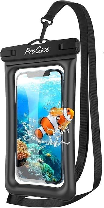ProCase 1 Pack Floating Waterproof Phone Pouch Up to 7", IPX8 Floatable Underwater Phone Case Dry Bag for iPhone 17/Air 16 15 14 13 12 11 Pro Max Xs Max XR X 8 7 Plus SE/Galaxy S24 S23 S22  ProCase 1 Pack Floating Waterproof Phone Pouch Up to 7", IPX8 Floatable Underwater Phone Case Dry Bag for iPhone 17/Air 16 15 14 13 12 11 Pro Max Xs Max XR X 8 7 Plus SE/Galaxy S24 S23 S22