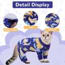 PUMYPOREITY Cat Hair Sticky Sweater, Stretchy 4-Leg Design for Fur Control, Recovery Suit - Breathable & Lightweight for Post-Surgery Protection, Cat Onsie Prevents Licking Wounds, Blue, XL