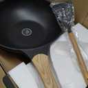 Nonstick Woks And Stir Fry Pans Die-cast Aluminum Scratch Resistant 100% PFOA Free Induction Wok pan with Lid 12.6 Inch - Black