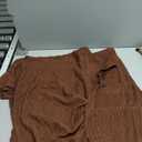 SOLY HUX Women's 2 Piece Outfit Asymmetrical Neck Short Sleeve Ruched T Shirt and Pants Going Out Set (Plain Coffee Brown), X-Large