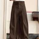BEAUDRM Men's Wide Leg Pants Pleated Baggy Dress Pants Casual Trousers with Pockets Streetwear Slacks for Men (Black, XXL)