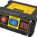 STANLEY Fully Automatic 50 Amp 12V Bench Battery Charger/Maintainer Engine Start, Alternator Check, Cable Clamps