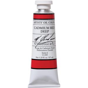 M. Graham Artist Oil Paint Cadmium Red Deep 1.25oz/37ml Tube