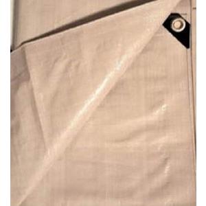 14' x 14' Tan Beige Heavy Duty Waterproof 12 mil Poly Tarp with Grommets (Finished Size Approx. 13'6" x 13'6")