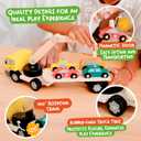 Nene Toys Magnetic Car Loader with 4 Cars and 1 Semi-Trailer Wooden Truck for Kids 2+ Year Old - Interactive Crane Wooden Toy - Vehicle Toys for Boys Girls - Educational Toy for Toddlers Ages 2+