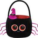 Halloween Trick or Treat Bags Candy Basket Tote, Gift Bucket for Halloween Party Favor Supplies (Spider)