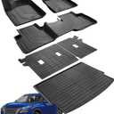 Floor Mats Full Set for Nissan Rogue 2021-2025 2026 Accessories, All Weather Floor Mats Cargo Liner for Back of SUV, Rubber Mats for Car Floor, Custom Fit Mat Heavy Duty Trunk Liner Black