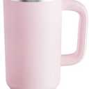 40 oz Tumbler with Handle and Straw: Stainless Steel Insulated Tumbler Keeps Cold for 24 Hours, Leakproof Travel Cup Fits in Cup Holder and BPA-Free, Cotton Candy