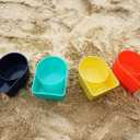 Home Queen Beach Cup Holder with Pocket, Multifunctional Sand Cup Holder for Beverage Phone Sunglass Key, Beach Accessory Drink Sand Coaster, Set of 3 (Navy, Teal, Yellow, Orange, Blue and Pink)