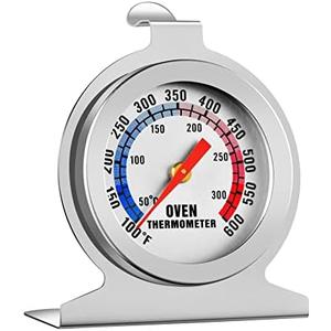 Koimsec in Oven Thermometer for Grill Smoker BBQ 50-300°C/100-600°F, Instant Read Precision Stainless Steel Electric/Gas Oven Thermometers, Analog Thermometer Gauge for Kitchen Cooking Baking