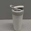 BlenderBottle Strada Shaker Cup Insulated Stainless Steel Water Bottle with Wire Whisk, 24-Ounce, White