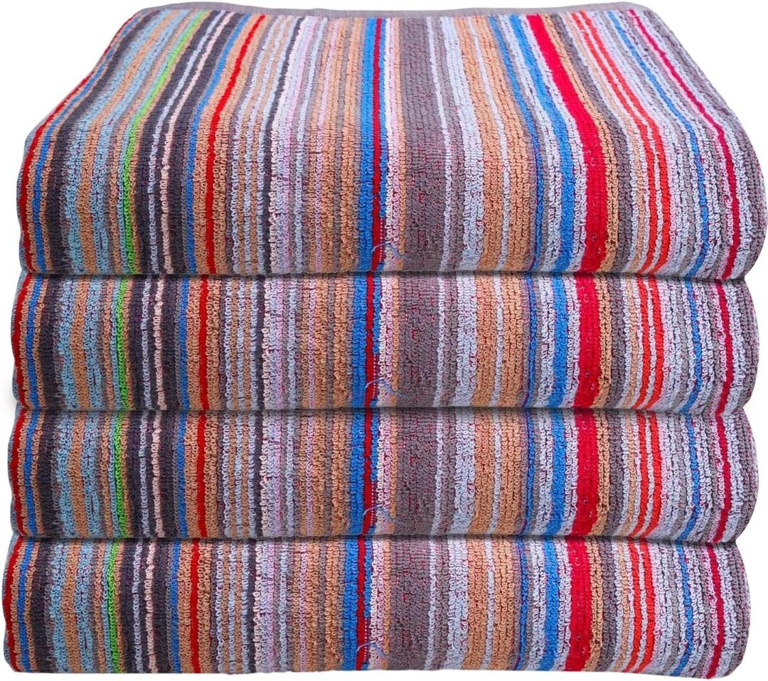 500 GSM Highly Absorbent Bath Towels Set, 100% Cotton, Soft and Plush, All Seasons Use, Extra Large, Cabana Style, Best for Pool, Beach, Spa, Gym