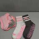 Pilates Socks with Grips for Women Cute Non Slip Yoga Socks for Barre Hospital Home, One Size (Heart Striped)