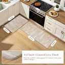 Collive Anti Fatigue Mats for Kitchen Floor, Abstrac Non Slip Kitchen Rugs Sets of 2 Cushioned Modern Desk Mat, Waterproof Comfort Standing Mat for Sink, Home Decor, 20" x 47" + 20" x 32", Beige/Cream