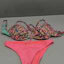 RELLECIGA Women's Wavy Bikini Set (Large, Blue-yellow Print)