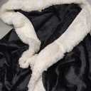 PAVILIA Wearable Blanket for Adult Women, Cozy Plush Fleece Blanket Poncho Cape with Hood, Super Soft Shawl, Angel Wrap Throw for Office, Black