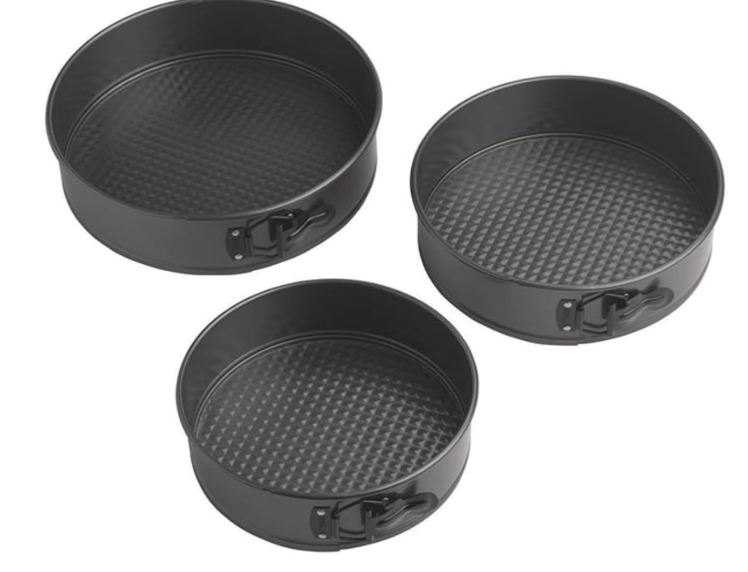 Wilton Gold Premium Non-Stick Warp-Resistant Bakeware, Made without PFAs, 3-Piece Springform Set, 8,9, 10 in, Packaging May Vary