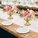 Gold Compote Vases for Centerpieces: 6.5 Inch, Set of 10