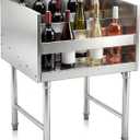 Zonon 22.5" x 24" x 33" Stainless Steel 4-tier Liquor Display Rack, Commercial Bar Bottle Display Shelf, Heavy Duty Wine Storage Rack, Easy Assembly, Liquor Organizer for Bar, Restaurant, Nightclub