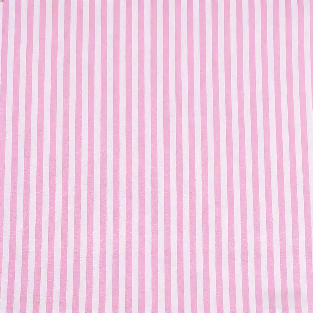 AHANDMAKER 39" x63" Stripes Cotton Fabric Sewing Stripe Pattern Fabric Twill Striped Printed Fabrics Cotton Woven Ticking for Patchwork Table Cloths Pillows Cushions DIY Sewing Supplies, Pink