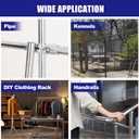 uxcell 6Pcs Stainless Steel Elbow Corner Cross Pipe Connectors, 3 Way End Rails Clamp with Wrench, 1" Fit Pipe Dia, Silver