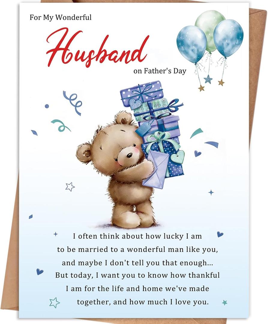 20 x Fathers Day Card Gifts for Husband, Father's Day Card Gifts for Husband from Wife, Fathers Day Card for Hubby, Fathers Day Decorations
