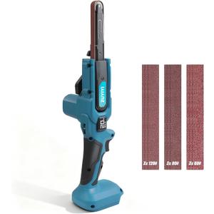 Cordless Belt Sander for Makita 18V Battery(NOT Included), 1/2" x 18" Power Detail Sander 6-Speed, All Angle Grinder Mini Belt Sanders, with 10 Sanding Belts for Wood, Metal, Plastic