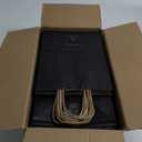 BagDream Recyclable Kraft Paper Gift Bag, 8x4.25x10.5 Inches, 100Pcs, Black, with Handles, Bulk, FSC Compliant, Multipurpose
